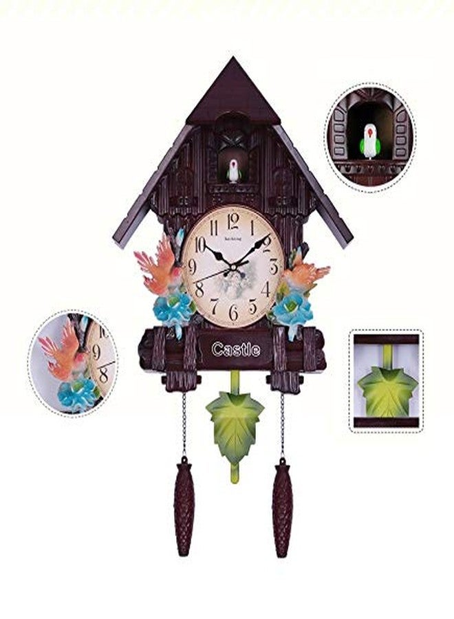 Three Secondz Cuckoo Wall Clock Lovely Children's Room Wall Clock - 65 cm x 16 cm x 37 cm - Fixed Door. Does not Open or Close (ChocoBrown) - Image 2